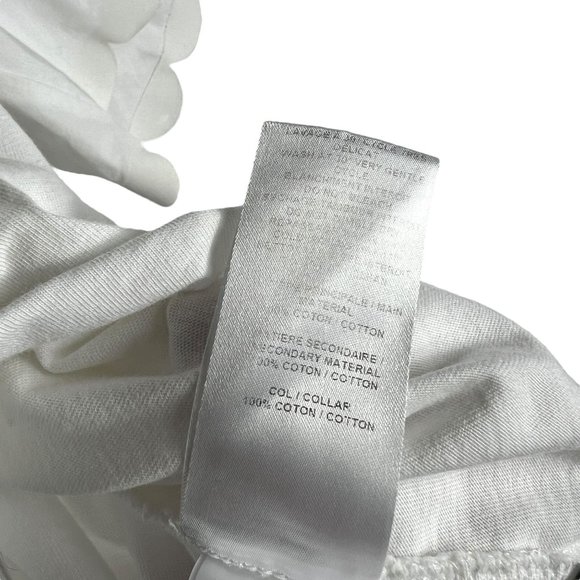 See by Chloe Cloud Dancer Scallop Sleeve T-Shirt 100% Cotton Top in White Size S - Picture 4 of 9